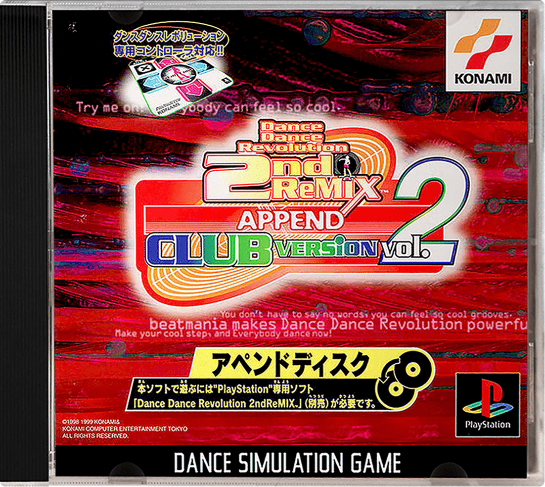 Dance Dance Revolution 2nd Remix Append Club Vol. 1 box art for Playstation